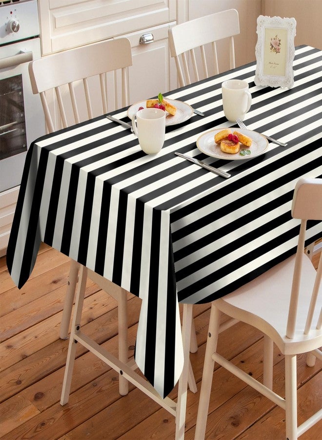 كاسابلو مفرش طاولة Casableu Spring Gallery Big Stripe Black 6 Seater Table Cover Dust-Prof for Dock-Amble Table Decor | المقاس: 52x72 بوصة | - Image 2